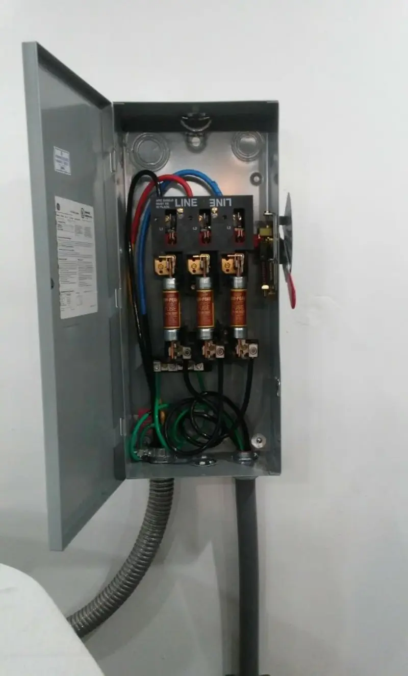 Three-phase disconnect switch installed for Electrical Wiring & Rewiring in Timnath